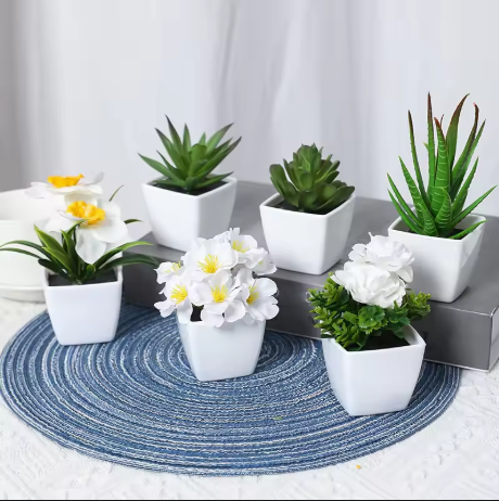 Lots de 6 plantes artificielles