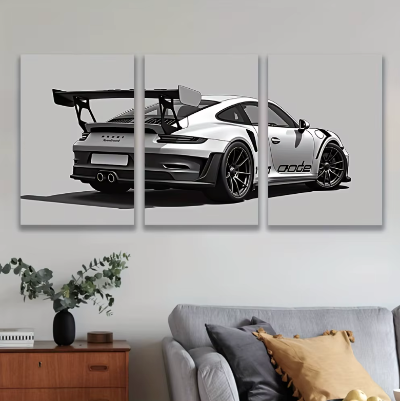 Tableau Mural Porsche GT3 RS 3 Panneaux