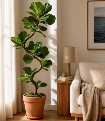 Ficus Lyrata artificiel en forme de S