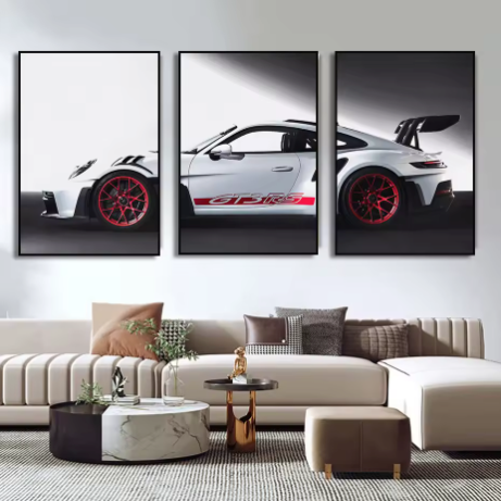 Affiche sur toile de voiture de course Porshe GT3RS (20x30)