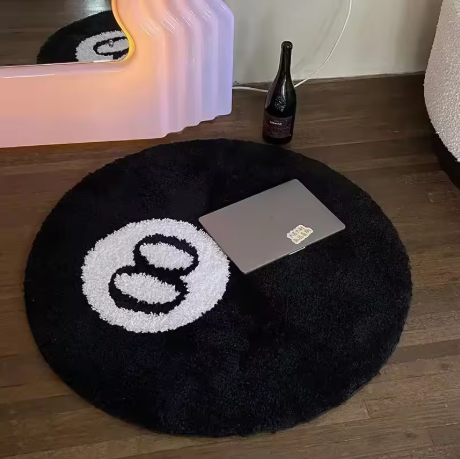 Tapis noir 100% en Polyester doux et respectueux de la peau 60x60cm