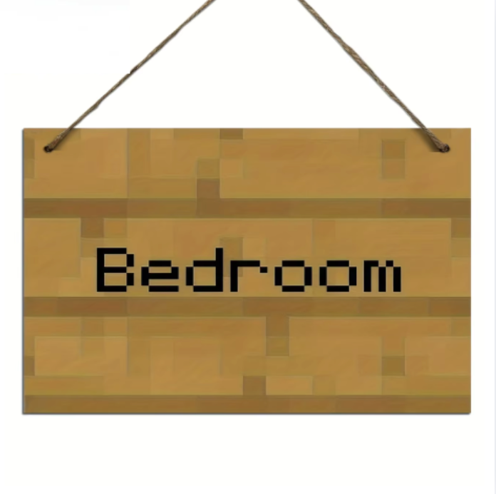Panneau Minecraft "BEDROOM"